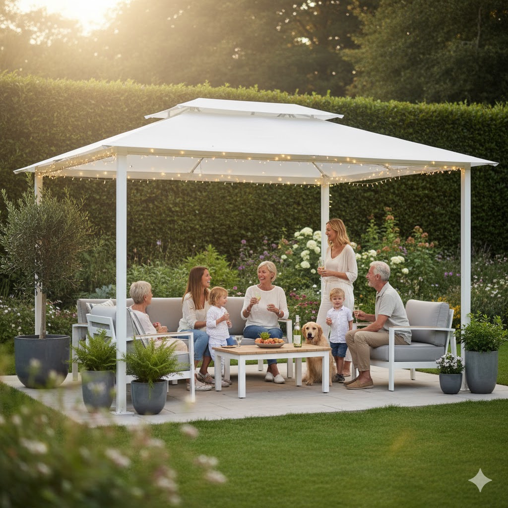 gazebo hire Leeds, garden party tent hire, Yorkshire gazebo rental, garden event hire.